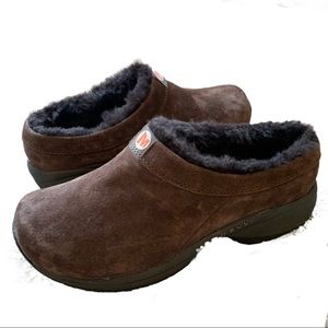 merrell shearling clogs